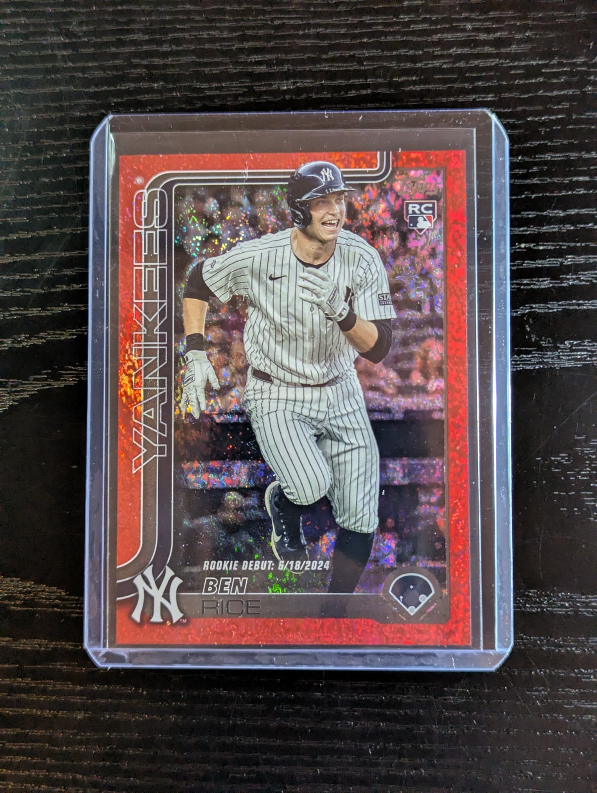 2025 Topps Update Ben Rice Rookie Debut Red Shimmer Foil 4/5 RC #US25 Yankees