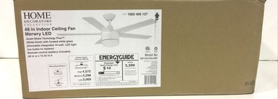 Home Decorators Merwry 48in. Integrated LED Indoor White Ceiling Fan SEALED