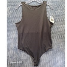 Alfani Intimates Womens Tornado Grey High Neck Sleeveless Bodysuit Large