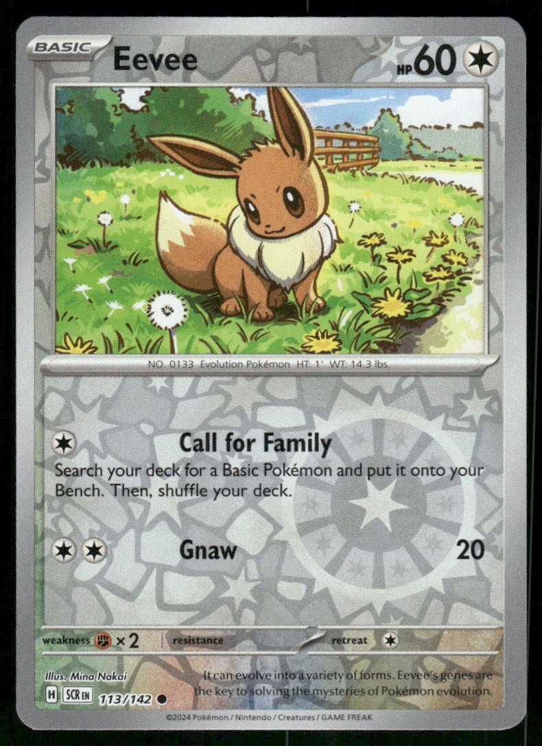 Eevee 113/142 Common Reverse Holo NM Pokemon SV07: Stellar Crown