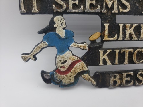 Metal Trivet Cut Out Plaque No Matter Where I Serve My Guests Vintage USA - Picture 2 of 4