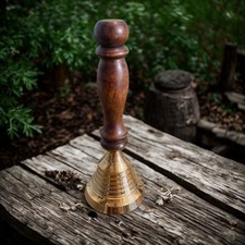 Bell Brass with Wooden Handle - 15 cm