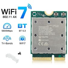 WiFi 7 QCNCM865 Wireless Card BT5.3 Tri-Band 5800Mbps WiFi 7 AMD Network Adapter