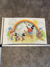 Vintage 1960's Disney Mickey Mouse Club CHORES Pillow Case Soft 31 in X 20 in