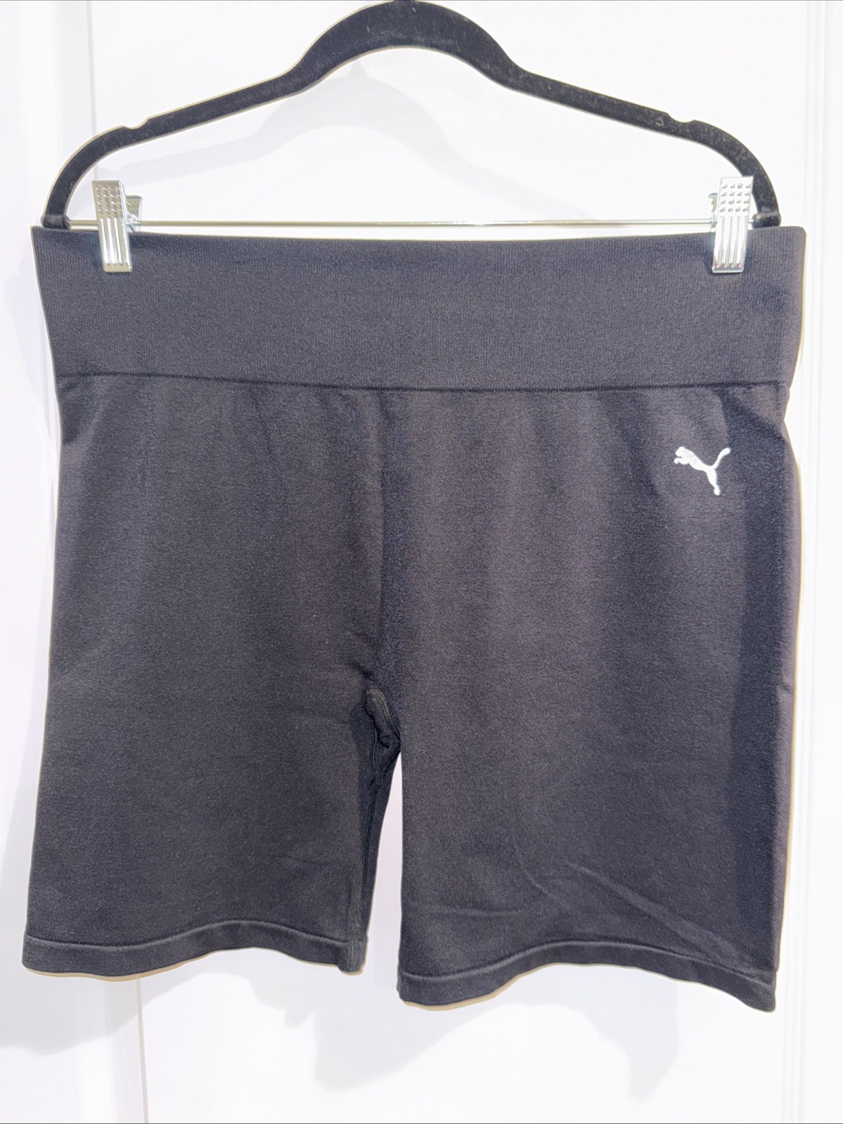 Womens Athletic Biker Shorts-Puma Nylon Spandex Black Size 2X 3X-image