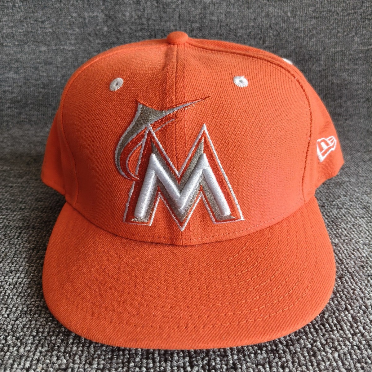 New Era Miami Marlins 59FIFTY Fitted Hat Orange Size 8 MLB