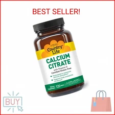 Country Life Calcium Citrate with Vitamin D – 500mg – Highly Absorbable Calcium 
