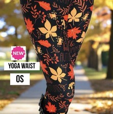 NEW OS Womens Womens Fall Leaf Leggings YOGA WAIST Buttery Soft as Lularoe 