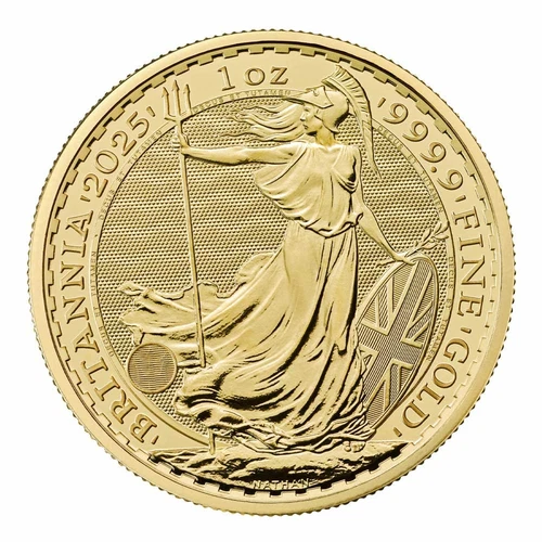 2025 U.K. 100 Pound King Charles III Gold Britannia 1 oz .9999 Brilliant Unci...