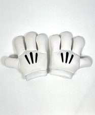 Disney Parks Mickey Mouse White Plush Costume Gloves Hands 