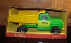 Vintage 1980's NOS Tonka Metal Yellow & Green Dump Truck #2315 Mint in Box