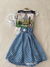 NWT RUBIES WIZARD OF OZ DOROTHY SEQUIN DRESS W/ HAIR BOWS COSTUME XS 4/5