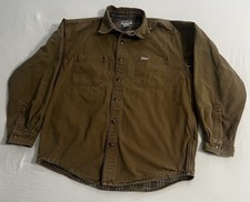 Carhartt S96 BRN Duck Canvas Flannel Lined Jacket Size Large