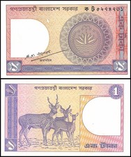 Bangladesh 1 Taka, 1982-1993 ND, P-6B, UNC