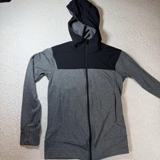 Adidas Climawarm Hoodie Womens Small Gray Full Zip Thermal Fleece Thumbholes