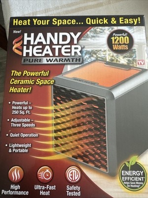 Handy Heater Pure Warmth 1200W Portable Ceramic Space Heater - Grey