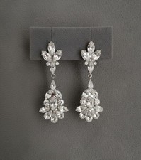 Orecchini Cristalli Swarovski Splendididi Orecchini a Goccia Floreale Trasparente