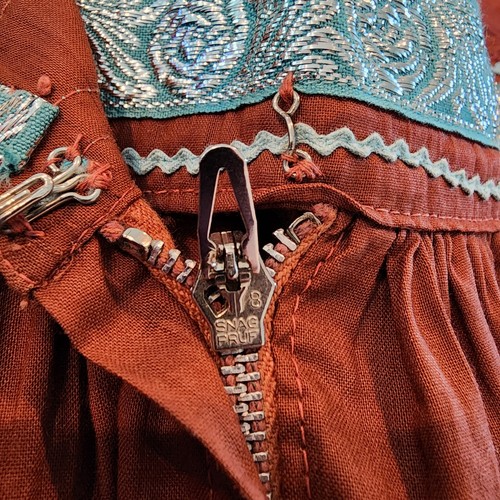 Vintage 50s Rockabilly Western Patio Fiesta Skirt Set Norman AZ Snag Pruf Zip S - Bild 14 von 22