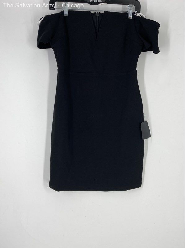 Lulus Womens Black Short Sleeve Off The Shoulder Bodycon Dress Size Medium