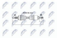 NEU - NTY NPW-RE-021 Antriebswelle FüR Renault