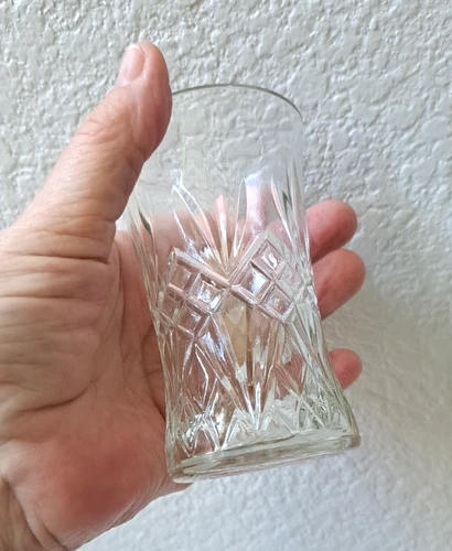 VTG Anchor Hocking Clear Pressed Glass Pineapple Pattern Juice Glass 5 Oz.