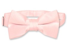 Vesuvio Napoli Boys BOWTIE Solid PINK Color Youth Bow Tie
