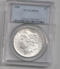 1900P PCGS GRADED DOLLAR MS62 FLASHY WHITE COIN