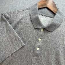Brooks Brothers Polo Shirt Mens Medium Gray Supima Cotton Short Sleeve Casual