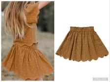 Rylee & Cru Brass Mae Mini  Skirt Floral Embroidered Pull On Linen Crochet  8-9