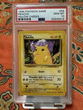 1999 Pokemon Base Set PIKACHU #58 Yellow Cheeks PSA 10 GEM MINT WOTC Vintage