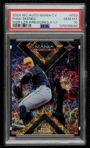 2024 Wild Card Mania Square Fireworks Lazers Foil 1/1 Paul Skenes PSA 10 Rookie
