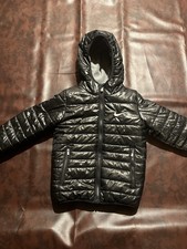 NIKE Boys Size M 5-6 Years Black Hooded Puffer Jacket Just Do It