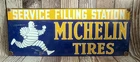 Large Vintage Michelin Tires Filling Station Porcelain Metal Sign