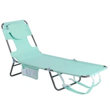 SunnyFeel Lounge Beach Chair for Adults with Face Hole, Backpack Reclining Be...