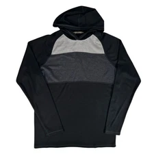 SMARTWOOL Lightweight Hooded Shirt BLACK Mens Size LARGE