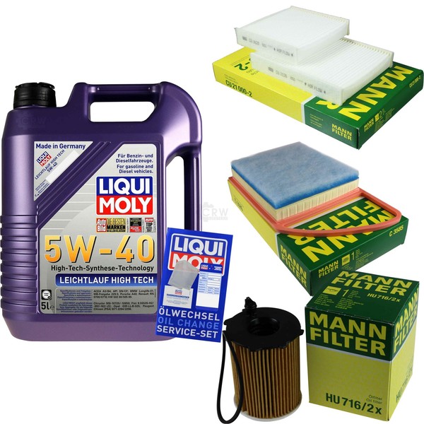 Inspektionskit Filter Liqui Moly ÖL 5L 5W-40 FüR CitroëN C3 Ii Peugeot 207 Wa_-image