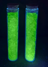 URANIUM GLASS FILLED 4" GLASS TUBES