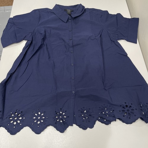 Midnight Samtkleid mit Ösen Kragen Knopfleiste Kurzarm 2X - Bild 1 von 3