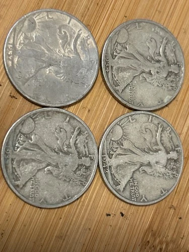 4 walking liberty half dollar
