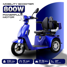 800W All Terrain Heavy Duty Mobility Scooter for Seniors 60V 20AH 330lb 36 Miles