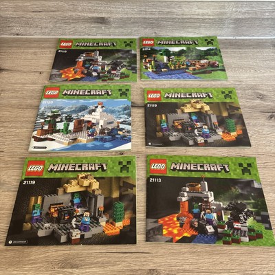 RESTPOSTEN x6 LEGO MINECRAFT Anleitungen Anleitungen - 21120, 21119, 21114 usw.
