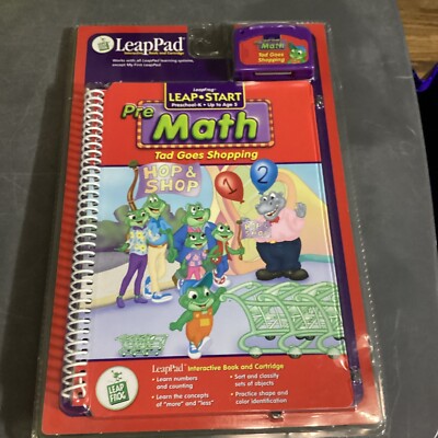 TAD GOES SHOPPING Leap Frog LeapPad Pre Math Book & Cartridge Counting Numbers