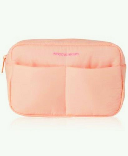 Pink Travel Cosmetic Bag Makeup Soft Quilted Zip Around Macys