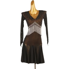 Latin Dance Dress Salsa Tango Cha cha Ballroom Rhinestone Competition Dress F815
