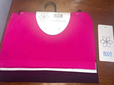 AURA 3 PCK SEAMLESS RIB BANDEAU BRAS SIZE M/L. NEW