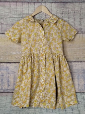VTG 1970's JC Penney Carol Evans Yellow Orange Floral Dress, Youth Size 10 USA