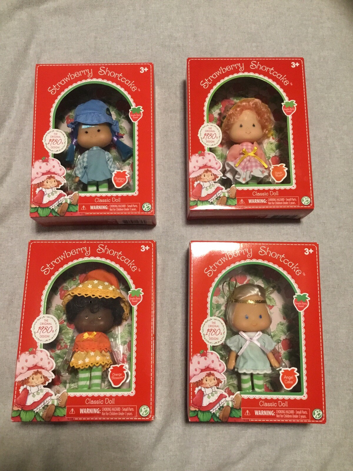 Set Of 4 NIB Strawberry Shortcake Classic Dolls, Orange, Ang