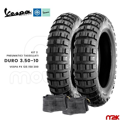 Coppia Copertoni + Camere Michelin S1 3 50 10 Tubeless Per Scooter Vespa