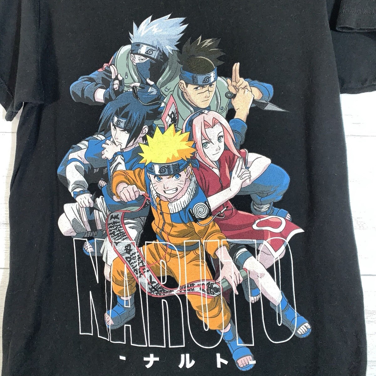 Naruto Mens Black Short Sleeve Graphic T-Shirt Size Small 2002 | eBay