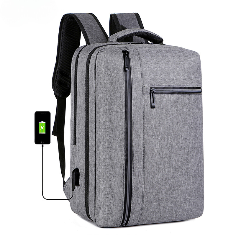 Men Waterproof Charging Backpack Business Rucksack Oxford Cloth